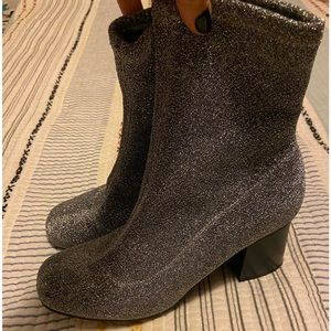 Topshop Glitter Sock Boots